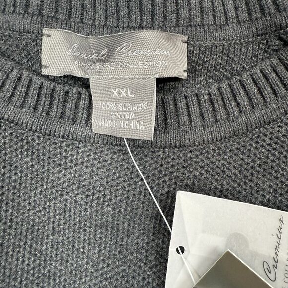 Daniel Cremieux Sweater Men’s 2XL Gray Solid Supima Cotton Crew Neck Tight Knit - Picture 4 of 7